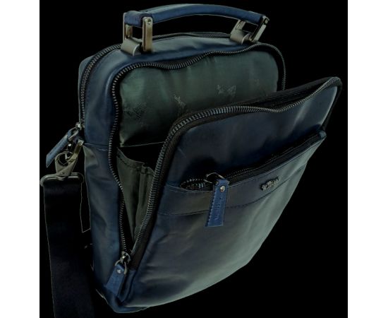 Купить Мужская кожаная сумка, барсетка Mykhail Ikhtyar синяя, фото , изображение 6, характеристики, отзывы