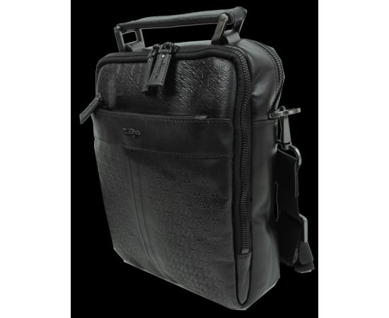 Купить Кожаная мужская сумка, барсетка Mykhail Ikhtyar черная, фото , изображение 3, характеристики, отзывы