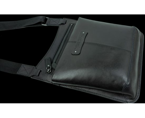 Купить Мужская кожаная сумка планшетка Mykhail Ikhtyar черная, фото , изображение 7, характеристики, отзывы