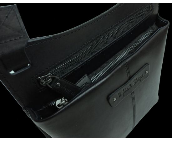 Купить Мужская кожаная сумка планшетка Mykhail Ikhtyar черная, фото , изображение 8, характеристики, отзывы
