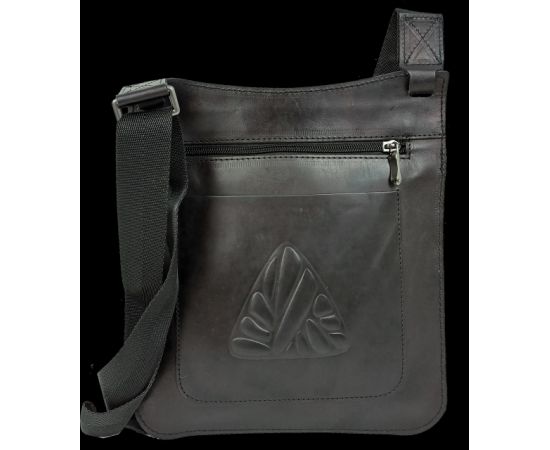 Купить Мужская кожаная наплечная сумка, планшетка Mykhail Ikhtyar черная, фото , изображение 6, характеристики, отзывы