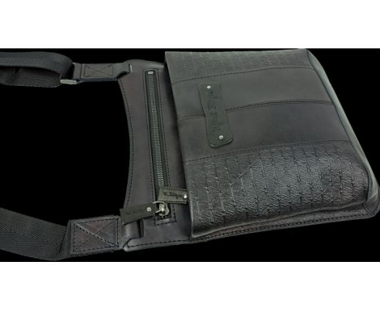 Купить Мужская кожаная наплечная сумка, планшетка Mykhail Ikhtyar черная, фото , изображение 8, характеристики, отзывы