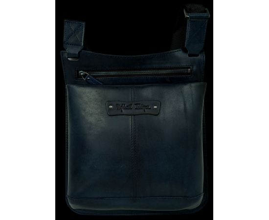 Купить Мужская кожаная сумка на плечо Mykhail Ikhtyar, Украина синяя, фото , характеристики, отзывы