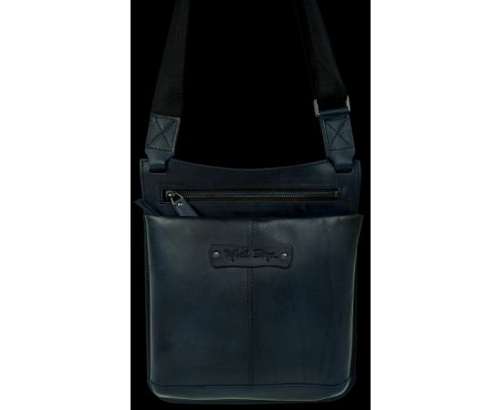 Купить Мужская кожаная сумка на плечо Mykhail Ikhtyar, Украина синяя, фото , изображение 2, характеристики, отзывы