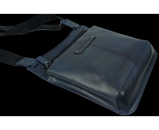 Купить Мужская кожаная сумка на плечо Mykhail Ikhtyar, Украина синяя, фото , изображение 7, характеристики, отзывы