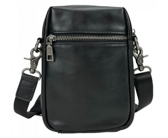 Купить Небольшая мужская кожаная сумка  Tiding Bag черная, фото , изображение 2, характеристики, отзывы