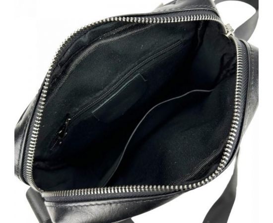 Купить Мужская сумка из натуральной кожи Tiding Bag черная, фото , изображение 3, характеристики, отзывы
