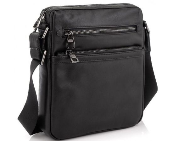 Купить Мужская сумка из натуральной кожи Tiding Bag черная, фото , характеристики, отзывы
