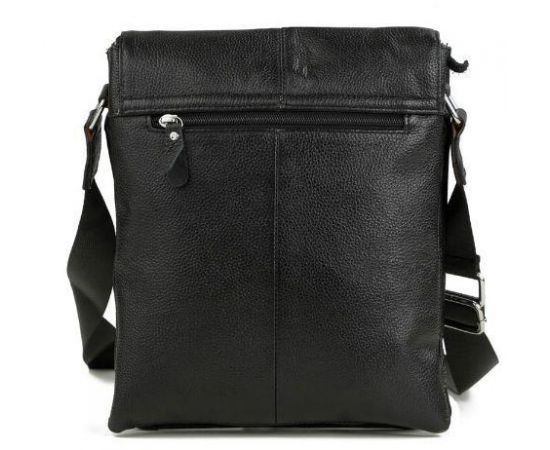 Купить Мужская кожаная сумка, мессенджер Tiding Bag черный, фото , изображение 2, характеристики, отзывы