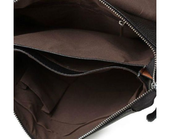 Купить Мужская кожаная сумка, мессенджер Tiding Bag черный, фото , изображение 4, характеристики, отзывы