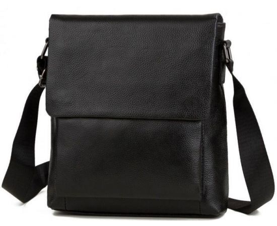 Купить Сумка-мессенджер кожаная Tiding Bag черная, фото , изображение 2, характеристики, отзывы