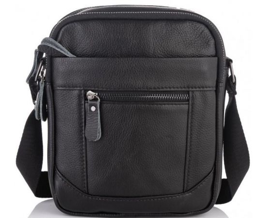 Купить Мужская сумка из натуральной кожи Tiding Bag черная, фото , изображение 2, характеристики, отзывы