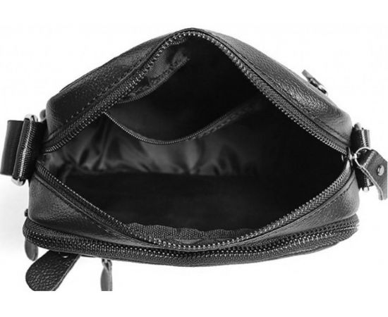 Купить Мужская сумка из натуральной кожи Tiding Bag черная, фото , изображение 4, характеристики, отзывы