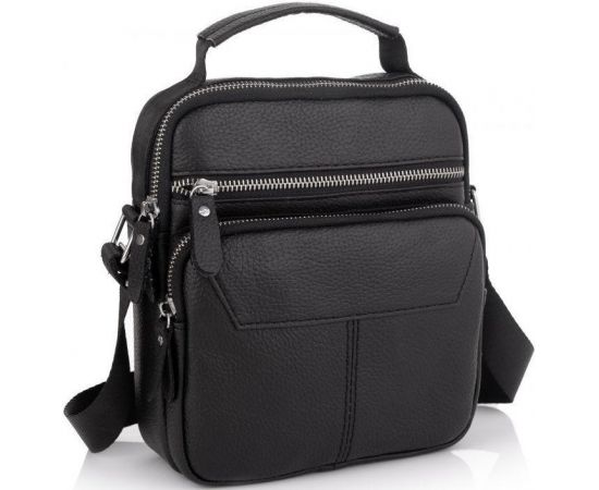 Купить Сумка мужская кожаная Tiding Bag через плечо черная, фото , характеристики, отзывы