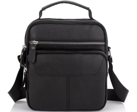 Купить Сумка мужская кожаная Tiding Bag через плечо черная, фото , изображение 2, характеристики, отзывы