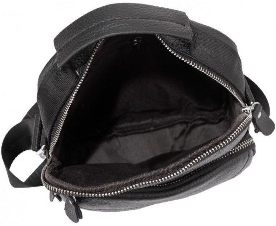 Купить Сумка мужская кожаная Tiding Bag через плечо черная, фото , изображение 6, характеристики, отзывы
