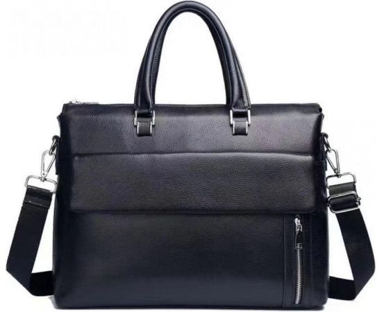 Купить Мужская сумка-портфель Tiding Bag кожаная черная, фото , изображение 2, характеристики, отзывы