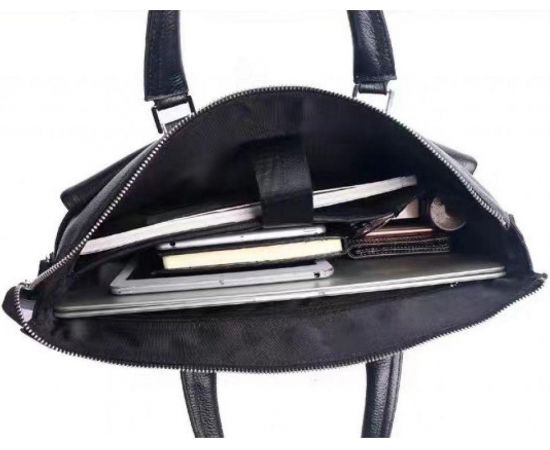Купить Мужская сумка-портфель Tiding Bag кожаная черная, фото , изображение 6, характеристики, отзывы
