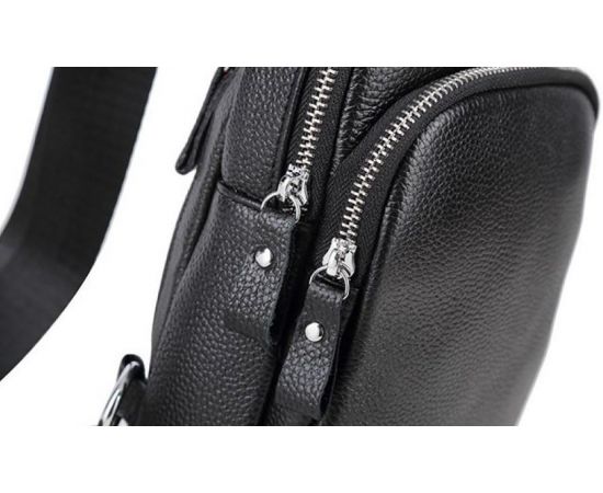 Купить Мужская сумка-слинг Tiding Bag черная, фото , изображение 4, характеристики, отзывы