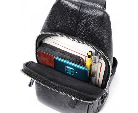 Купить Мужская сумка-слинг Tiding Bag черная, фото , изображение 4, характеристики, отзывы