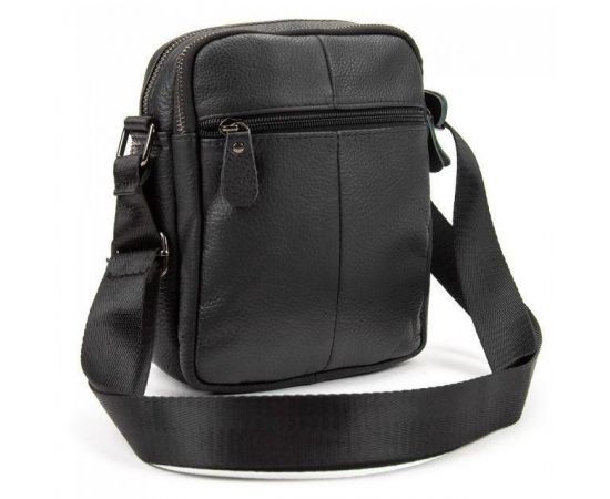 Купить Мужская кожаная сумка планшетка Tiding Bag черная, фото , изображение 4, характеристики, отзывы