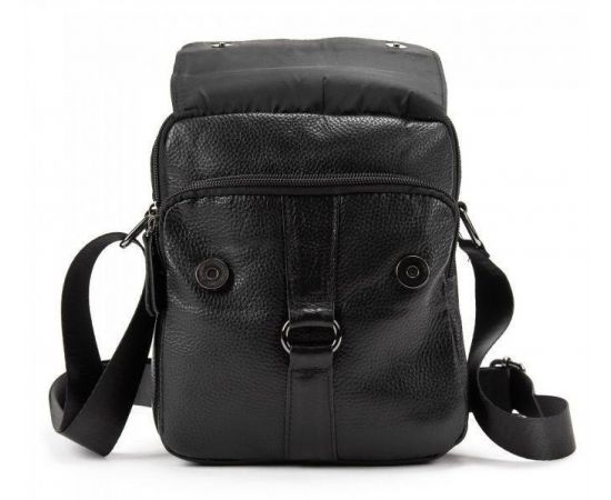 Купить Мужская кожаная сумка мессенджер Tiding Bag черная, фото , изображение 4, характеристики, отзывы