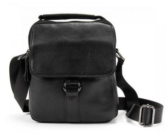 Купить Мужская кожаная сумка мессенджер Tiding Bag черная, фото , изображение 5, характеристики, отзывы