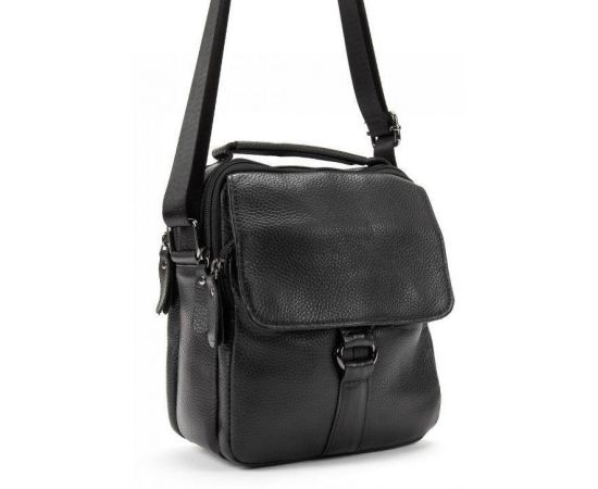Купить Мужская кожаная сумка мессенджер Tiding Bag черная, фото , изображение 6, характеристики, отзывы
