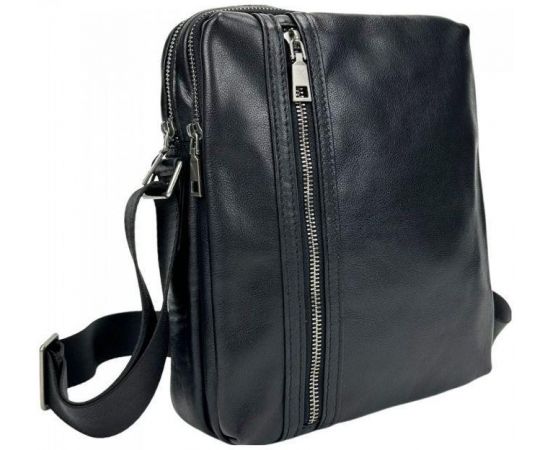 Купить Мужская сумка кожаная Tiding Bag через плечо черная, фото , характеристики, отзывы