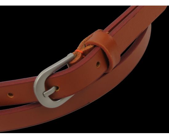 Купить Узкий женский ремень кожаный Skipper карамельный 1,5 см, фото , изображение 2, характеристики, отзывы