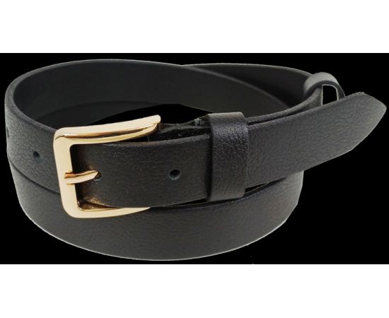 Купить Женский кожаный ремень Skipper черный с золотистой пряжкой, фото , изображение 2, характеристики, отзывы