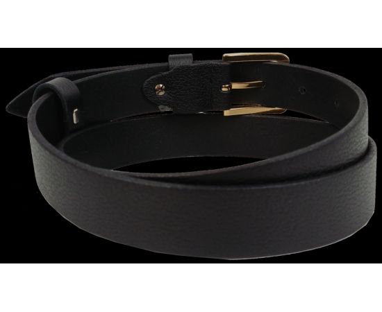 Купить Женский кожаный ремень Skipper черный с золотистой пряжкой, фото , изображение 3, характеристики, отзывы
