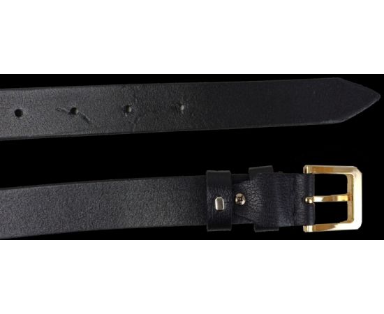 Купить Женский кожаный ремень Skipper черный с золотистой пряжкой, фото , изображение 5, характеристики, отзывы