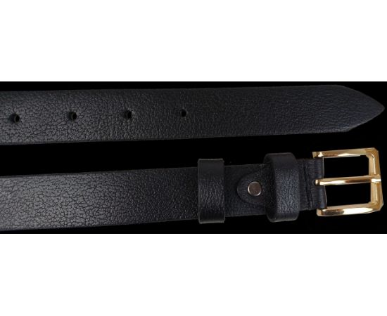 Купить Женский кожаный ремень Skipper черный с золотистой пряжкой, фото , изображение 6, характеристики, отзывы