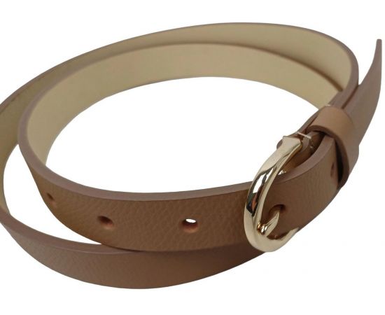 Купить Узкий женский кожаный ремень Bellantare светло-коричневый, фото , изображение 4, характеристики, отзывы