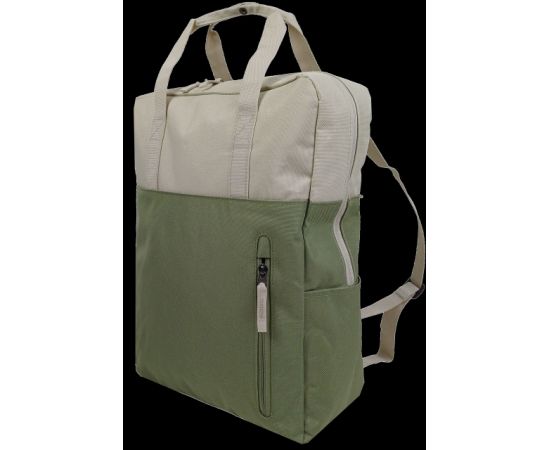 Купить Легкая сумка - рюкзак два в одном 15L Live in style бежевая с оливковым, фото , характеристики, отзывы