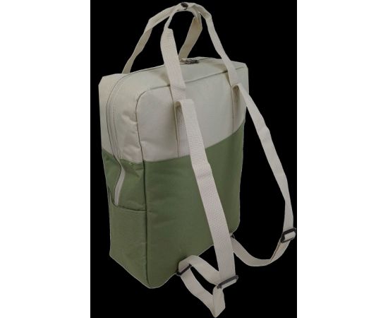 Купить Легкая сумка - рюкзак два в одном 15L Live in style бежевая с оливковым, фото , изображение 4, характеристики, отзывы