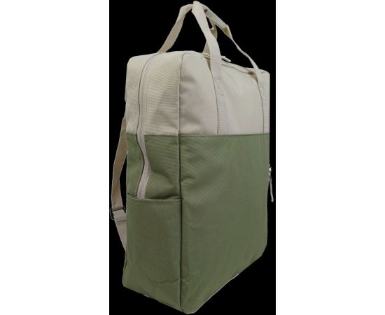 Купить Легкая сумка - рюкзак два в одном 15L Live in style бежевая с оливковым, фото , изображение 5, характеристики, отзывы