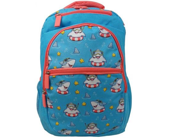Купить Школьный рюкзак 19L Riciclo Schulrucksack голубой с акулами, фото , изображение 3, характеристики, отзывы