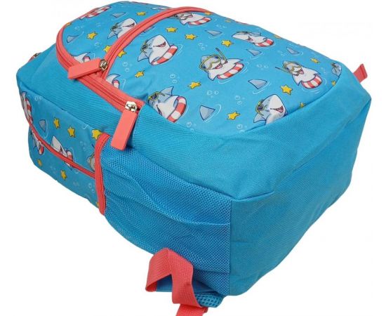 Купить Школьный рюкзак 19L Riciclo Schulrucksack голубой с акулами, фото , изображение 4, характеристики, отзывы
