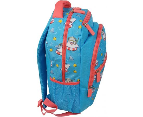 Купить Школьный рюкзак 19L Riciclo Schulrucksack голубой с акулами, фото , изображение 6, характеристики, отзывы