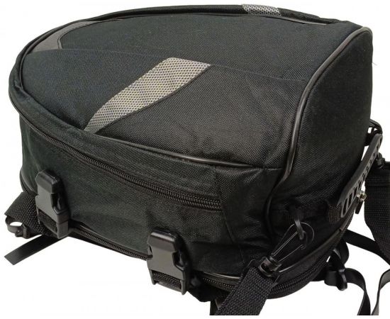 Купить Багажная мото сумка с увеличением объема, сумка на плечо 2 в 1 Riciclo черная, фото , изображение 2, характеристики, отзывы