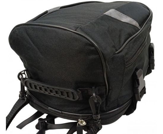 Купить Багажная мото сумка с увеличением объема, сумка на плечо 2 в 1 Riciclo черная, фото , изображение 3, характеристики, отзывы