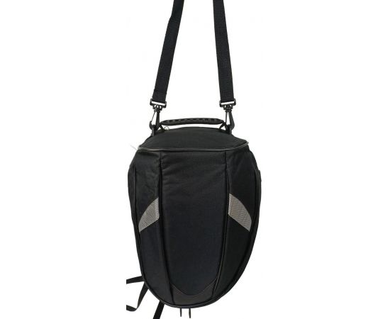 Купить Багажная мото сумка с увеличением объема, сумка на плечо 2 в 1 Riciclo черная, фото , изображение 6, характеристики, отзывы