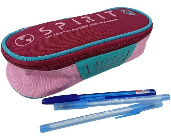 Купить Школьный пенал Spirit бордовый с розовым, фото , изображение 5, характеристики, отзывы