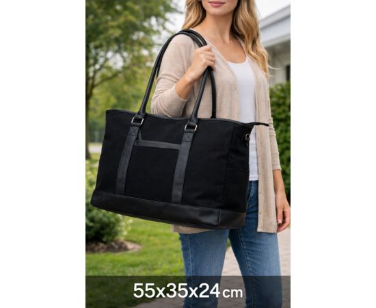 Купить Коттоновая дорожная сумка 40L Live in style Weekender черная 55х35х24 см, фото , характеристики, отзывы