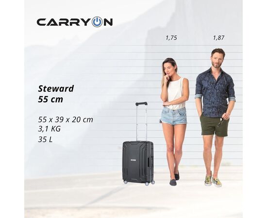 Купить Валіза CarryOn Steward (S) Black, фото , изображение 10, характеристики, отзывы