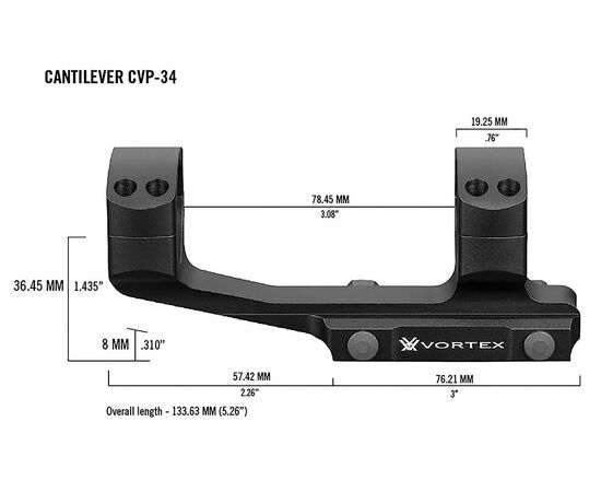 Купить Крепление Vortex Pro 34mm Cantilever mount (CVP-34), фото , изображение 3, характеристики, отзывы