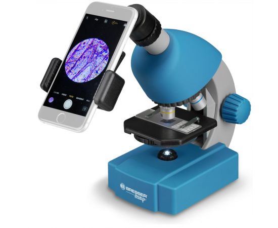 Купить Мікроскоп Bresser Junior 40x-640x Blue з набором для дослідів та адаптером для смартфона (8851300WXH000), фото , изображение 2, характеристики, отзывы