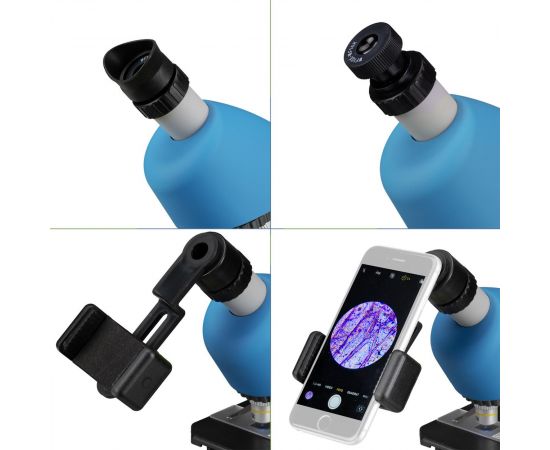 Купить Мікроскоп Bresser Junior 40x-640x Blue з набором для дослідів та адаптером для смартфона (8851300WXH000), фото , изображение 4, характеристики, отзывы
